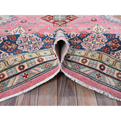 Kazak Wool Hand Knotted Rug Pink 8.9x11.8 -O0514