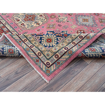 Kazak Wool Hand Knotted Rug Pink 8.9x11.8 -O0514