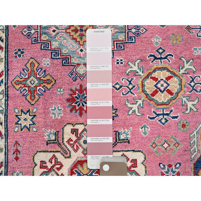 Kazak Wool Hand Knotted Rug Pink 8.9x11.8 -O0514