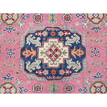 Kazak Wool Hand Knotted Rug Pink 8.9x11.8 -O0514