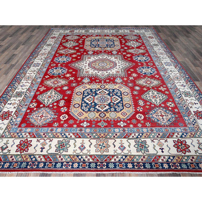 Kazak Wool Hand Knotted Rug Red 9.0x11.11 -O0515