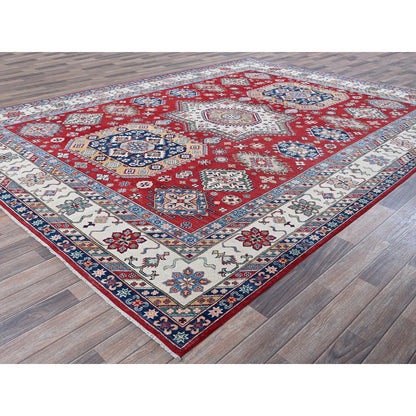 Kazak Wool Hand Knotted Rug Red 9.0x11.11 -O0515