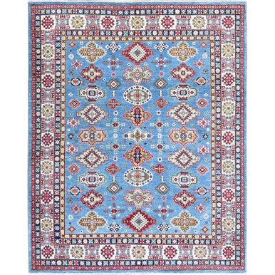 Kazak Wool Hand Knotted Rug Blue 7.11x9.11 -O0516