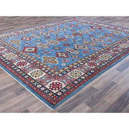 Kazak Wool Hand Knotted Rug Blue 7.11x9.11 -O0516