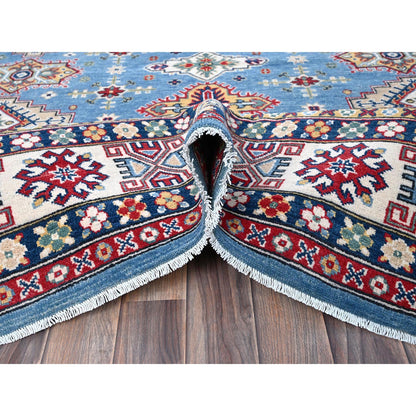 Kazak Wool Hand Knotted Rug Blue 7.11x9.11 -O0516