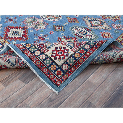 Kazak Wool Hand Knotted Rug Blue 7.11x9.11 -O0516
