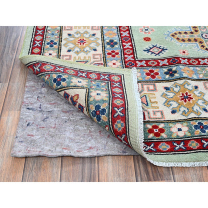 Kazak Wool Hand Knotted Rug Green 7.11x9.10 -O0517