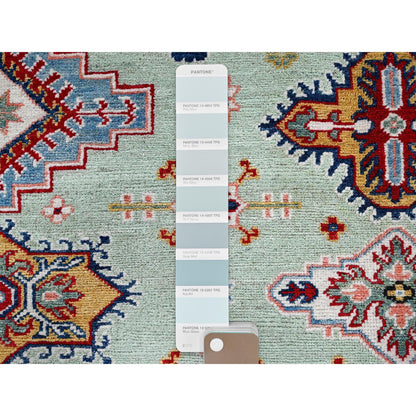 Kazak Wool Hand Knotted Rug Green 7.11x9.10 -O0517