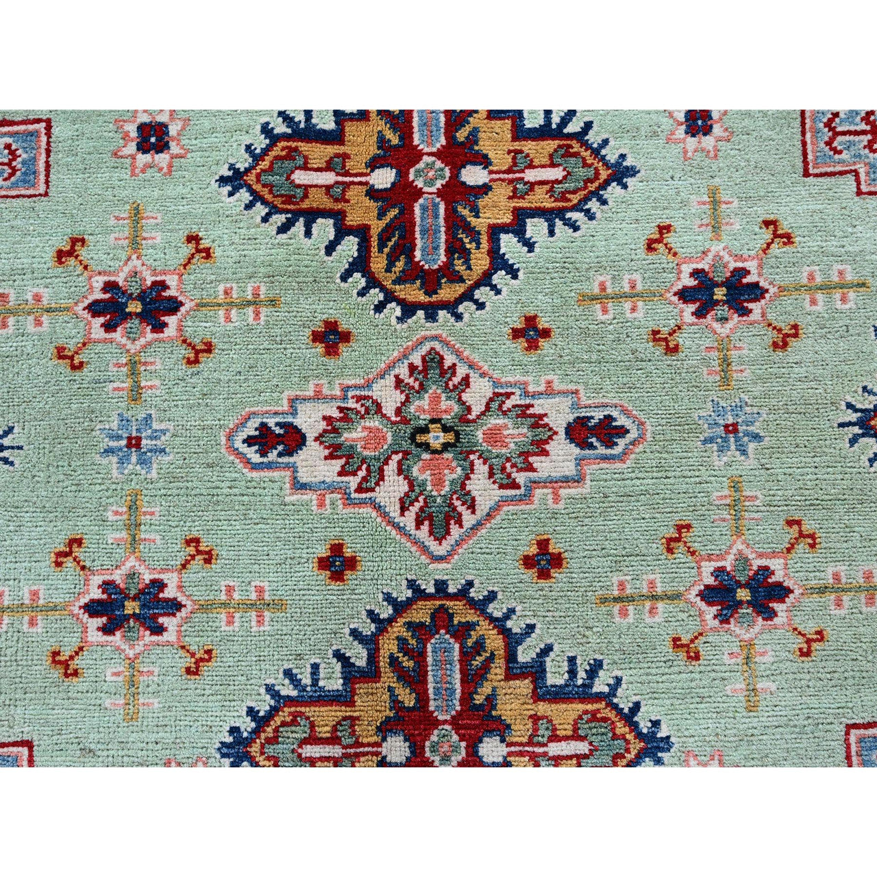 Green 7'11" x 9'10" Kazak Hand knotted Wool Rug - Sku: O0517