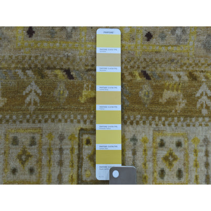 Tribal & Geometric Wool Hand Knotted Rug Yellow No Border 2.8X3.9 -O051823