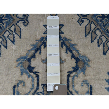 Kazak Wool Hand Knotted Rug Ivory Smoke Gray 2.9X10.7 -O051917