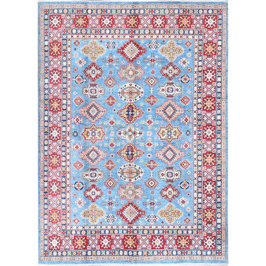 Kazak Wool Hand Knotted Rug Blue 7.10x9.8 -O0519