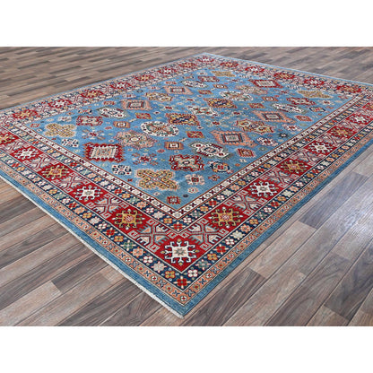 Kazak Wool Hand Knotted Rug Blue 7.10x9.8 -O0519