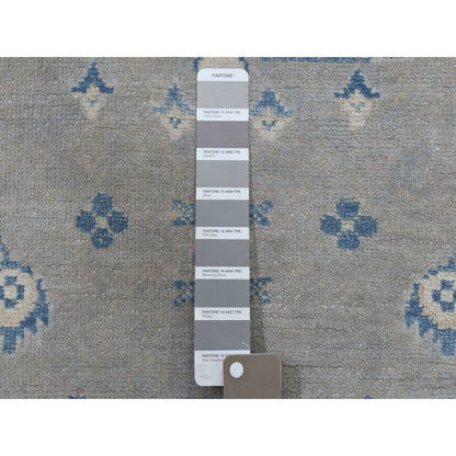 Kazak Wool Hand Knotted Rug Grey Ivory 5.9X8.9 -O052008