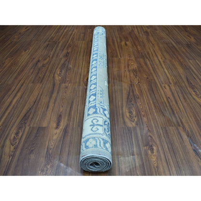 Kazak Wool Hand Knotted Rug Grey Ivory 5.9X8.9 -O052008