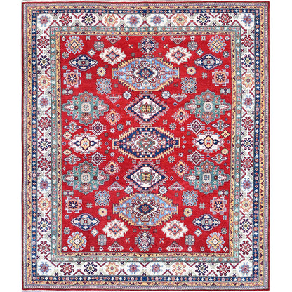 Kazak Wool Hand Knotted Rug Red 8.3x9.8 -O0520