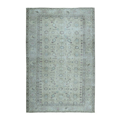 Overdyed & Vintage Worn Wool Hand Knotted Rug Grey No Border 6.3X9.1 -O052129