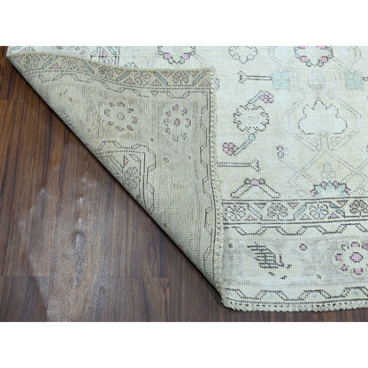 Overdyed & Vintage Worn Wool Hand Knotted Rug Grey No Border 6.3X9.1 -O052129