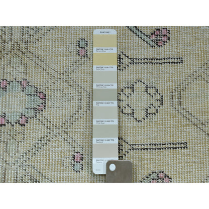 Overdyed & Vintage Worn Wool Hand Knotted Rug Grey No Border 6.3X9.1 -O052129