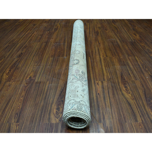 Overdyed & Vintage Worn Wool Hand Knotted Rug Grey No Border 6.3X9.1 -O052129