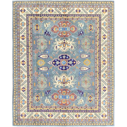 Kazak Wool Hand Knotted Rug Grey 7.11x9.11 -O0521