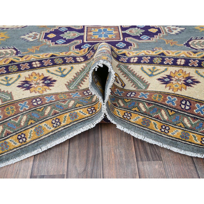 Kazak Wool Hand Knotted Rug Grey 7.11x9.11 -O0521