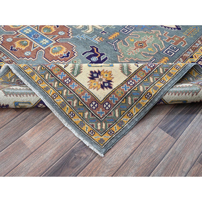 Kazak Wool Hand Knotted Rug Grey 7.11x9.11 -O0521