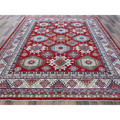 Kazak Wool Hand Knotted Rug Red 8.2x9.8 -O0522