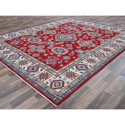 Kazak Wool Hand Knotted Rug Red 8.2x9.9 -O0523