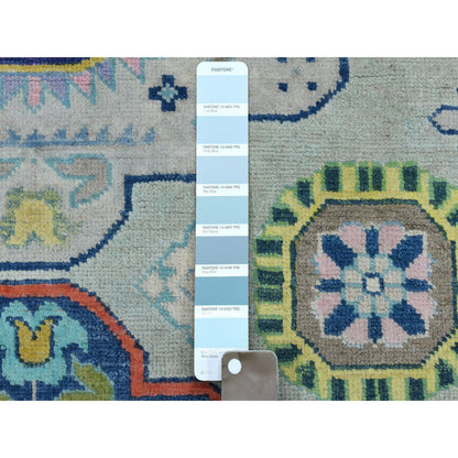 Kazak Wool Hand Knotted Rug Grey Ivory 5.1X6.6 -O052400