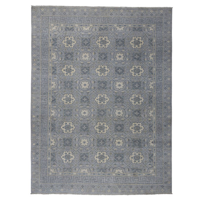 Oushak And Peshawar Wool Hand Knotted Rug Grey No Border 8.10X11.8 -O052439