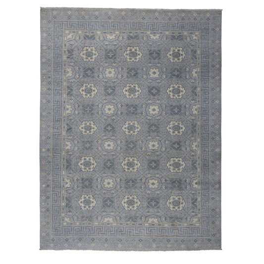 Oushak And Peshawar Wool Hand Knotted Rug Grey No Border 8.10X11.8 -O052439