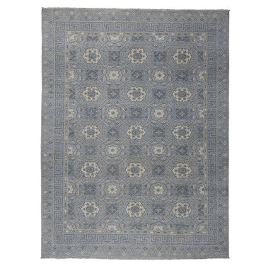 Oushak And Peshawar Wool Hand Knotted Rug Grey No Border 8.10X11.8 -O052439