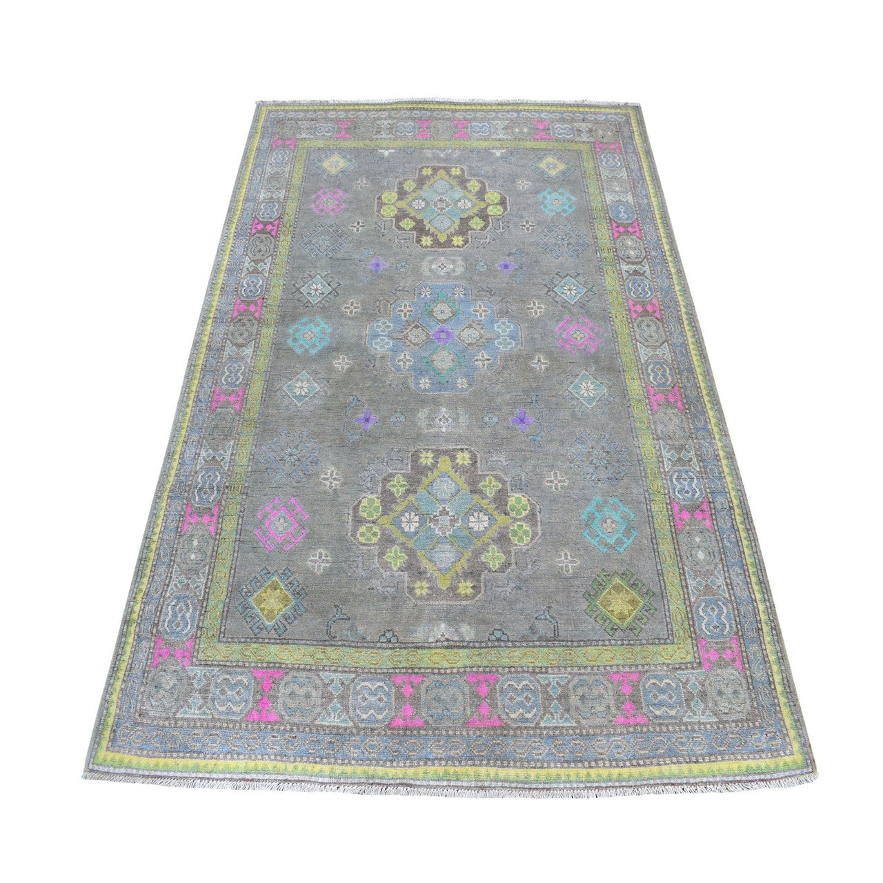 Kazak Wool Hand Knotted Rug Grey No Border 5.0X6.6 -O052451