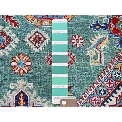 Kazak Wool Hand Knotted Rug Green 7.11x9.7 -O0524