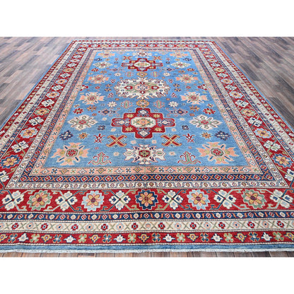 Kazak Wool Hand Knotted Rug Blue 8.9x12.1 -O0525