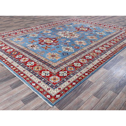 Kazak Wool Hand Knotted Rug Blue 8.9x12.1 -O0525