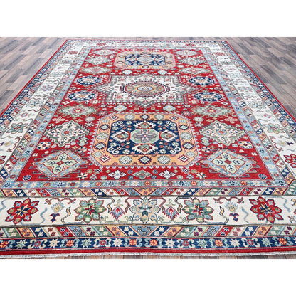 Kazak Wool Hand Knotted Rug Red 9.1x11.9 -O0526