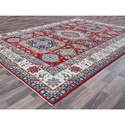 Kazak Wool Hand Knotted Rug Red 9.1x11.9 -O0526