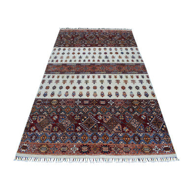 Kazak Wool Hand Knotted Rug Ivory No Border 5.7X8.4 -O052764