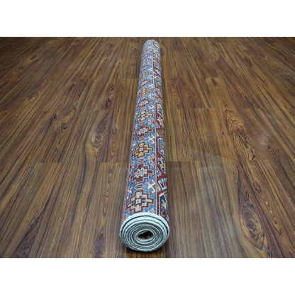 Kazak Wool Hand Knotted Rug Ivory No Border 5.7X8.4 -O052764