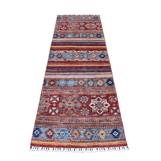 Kazak Wool Hand Knotted Rug Red No Border 2.9X8.0 -O052777