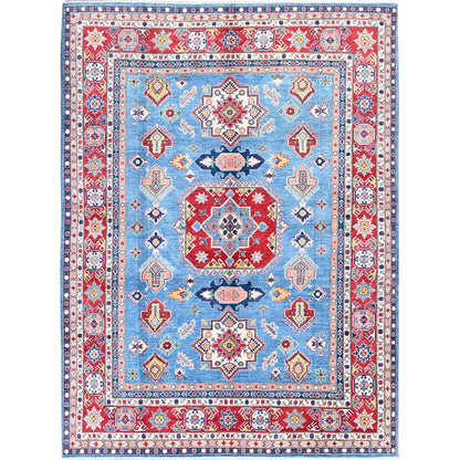 Kazak Wool Hand Knotted Rug Blue 8.10x11.8 -O0527