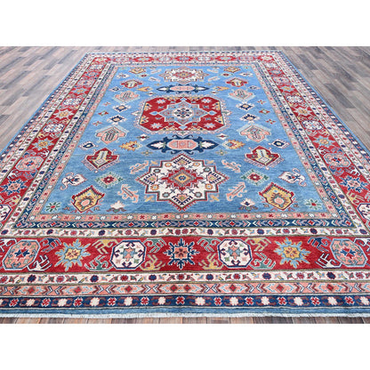 Kazak Wool Hand Knotted Rug Blue 8.10x11.8 -O0527