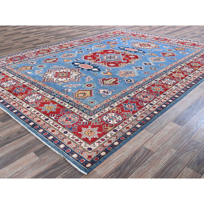 Kazak Wool Hand Knotted Rug Blue 8.10x11.8 -O0527