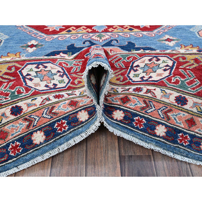 Kazak Wool Hand Knotted Rug Blue 8.10x11.8 -O0527