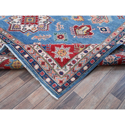 Kazak Wool Hand Knotted Rug Blue 8.10x11.8 -O0527