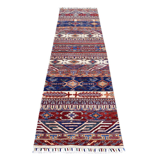 Kazak Wool Hand Knotted Rug Blue No Border 2.4X9.1 -O052839