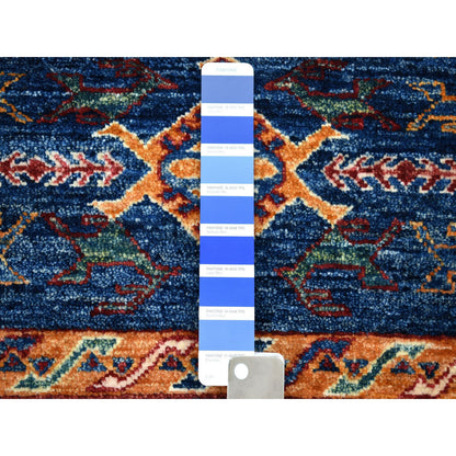 Kazak Wool Hand Knotted Rug Blue No Border 2.4X9.2 -O052851