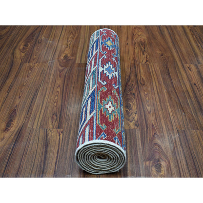 Kazak Wool Hand Knotted Rug Blue No Border 2.4X9.2 -O052851